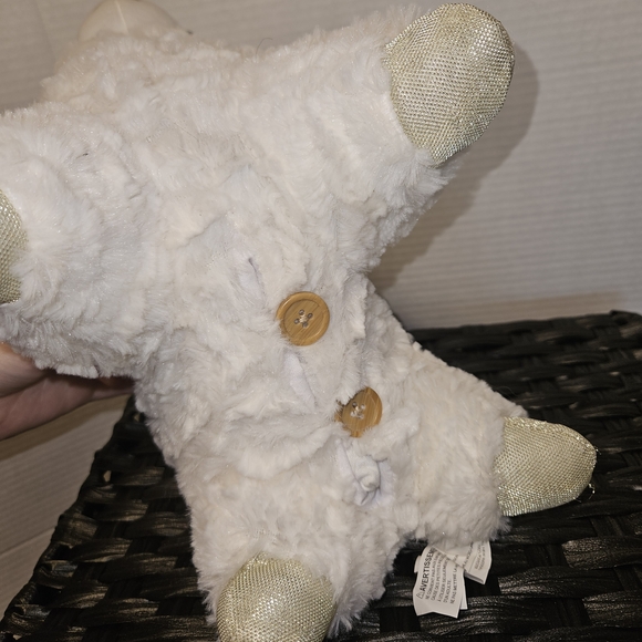 Snuggle Buddy White Plush Alpaca with Lavender Bow Heat & Hug Toy - Picture 4 of 4